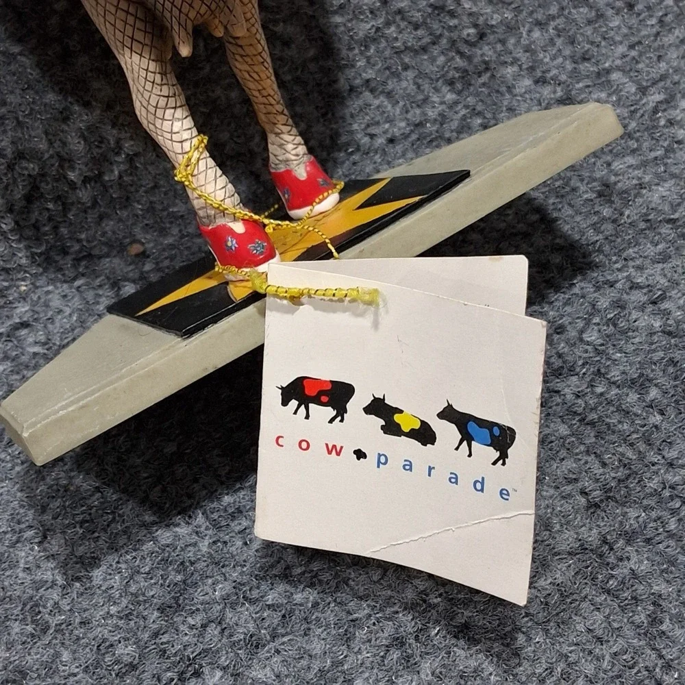 CowParade Dancing Diva Figurine Multi-Color Floral Tutu Cow Art Collectible 6